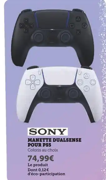Super U SONY MANETTE DUALSENSE POUR PS5 offre