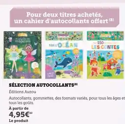 Super U EDITION AUZOU SÉLECTION AUTOCOLLANTS offre