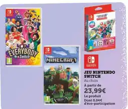 Super U NINTENDO Jeu nintendo switch offre