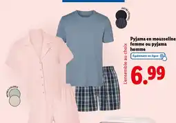 Lidl Pyjama en mousseline femme ou pyjama homme offre