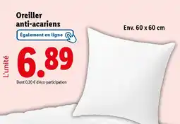 Lidl Oreiller anti-acariens offre
