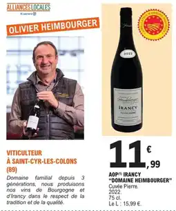 E.Leclerc Aop irancy "domaine heimbourger" offre