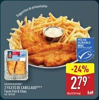 ALDI GOLDEN SEAFOOD 2 filets de cabillaud offre