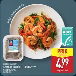 ALDI GOLDEN SEAFOOD Gambas entières crues offre