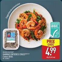 ALDI GOLDEN SEAFOOD Gambas entières crues offre