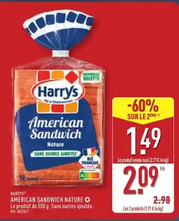ALDI HARRYS American sandwich nature offre