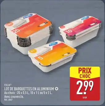 ALDI FOLIA Lot de barquettes en aluminium offre