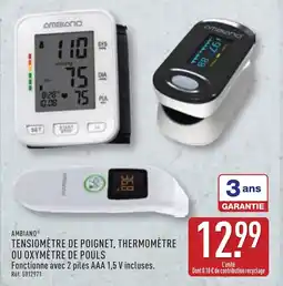 ALDI AMBIANO Tensiomètre de poignet, thermomètre ou oxymètre de pouls offre