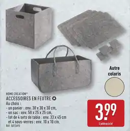ALDI HOME CREATION Accessoires en feutre offre