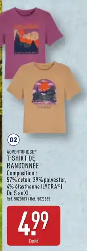 ALDI ADVENTURIDGE T-shirt de randonnée offre