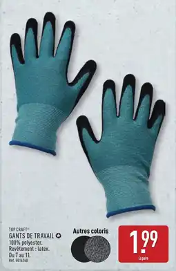 ALDI TOP CRAFT Gants de travail offre