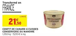 Intermarché Confit de canard 4 cuisses conserverie du manoire offre