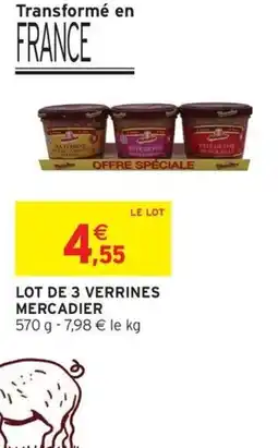 Intermarché Lot de 3 verrines mercadier offre