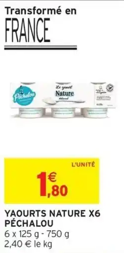 Intermarché Yaourts nature x6 péchalou offre