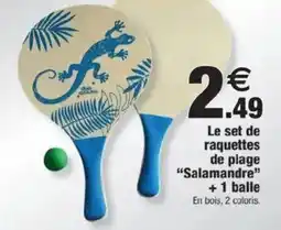 Bazarland Le set de raquettes de plage "Salamandre" +1 balle offre