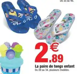 Bazarland La paire de tongs enfant offre