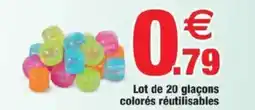 Bazarland Lot de 20 glaçons colorés réutilisables offre