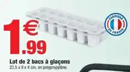 Bazarland Lot de 2 bacs à glaçons offre