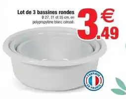 Bazarland Lot de 3 bassines rondes offre