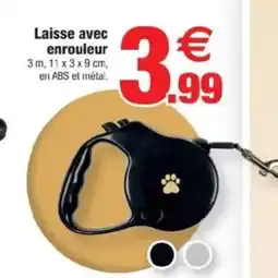 Bazarland Laisse avec enrouleur offre