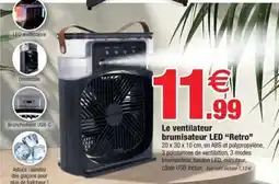 Bazarland Le ventilateur brumisateur LED "Retro" offre