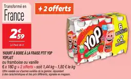 Netto YOP Yaourt à boire à la fraise ptit yoplait offre