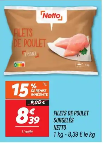 Netto NETTO Filets de poulet surgelés offre