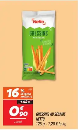 Netto NETTO Gressins au sésame offre