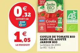 Utile JARDIN BIO Coulis de tomate bio sans sel ajoute offre