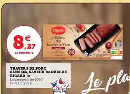 Utile BIGARD Travers de porc sans os, saveur barbecue offre