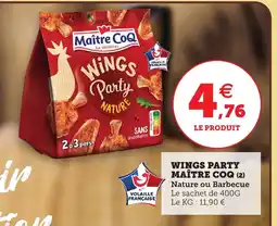 Utile MAITRE COQ Wings party offre