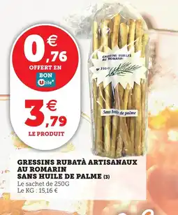 Utile Gressins rubatà artisanaux au romarin sans huile de palme offre