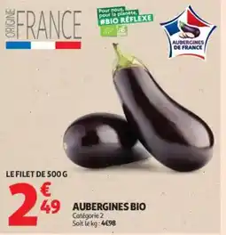 Auchan Aubergines bio offre