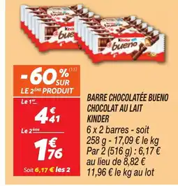 Netto KINDER Barre chocolatée bueno chocolat au lait offre
