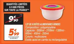 Netto Lot de 6 boîtes alimentaires rondes offre