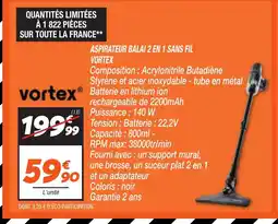Netto VORTEX Aspirateur balai 2 en 1 sans fil offre