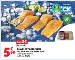 Auchan Supermarché 2 pavés de truite filière auchan offre