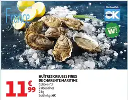Auchan Supermarché Huîtres creuses fines de charente maritime offre