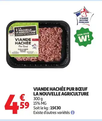 Auchan Supermarché Viande hachée pur bœuf la nouvelle agriculture offre