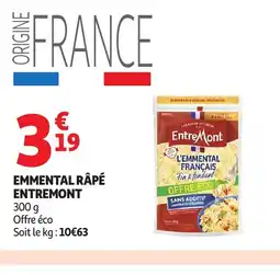 Auchan Supermarché ENTREMONT Emmental râpé offre
