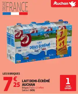 Auchan Supermarché AUCHAN Lait demi-écrémé offre