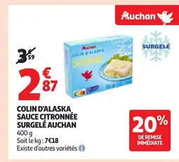 Auchan Supermarché AUCHAN Colin d'alaska sauce citronnée surgele offre