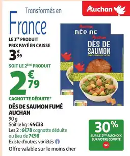Auchan Supermarché AUCHAN Dés de saumon fumé offre