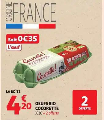 Auchan Supermarché COCORETTE Oeufs bio offre