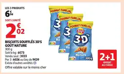 Auchan Supermarché Biscuits soufflés 3d's goût nature offre