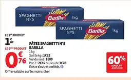 Auchan Supermarché BARILLA Pâtes spaghetti n°5 offre