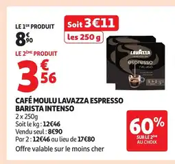 Auchan Supermarché Café moulu lavazza espresso barista intenso offre