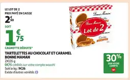 Auchan Supermarché BONNE MAMAN Tartelettes au chocolat et caramel offre