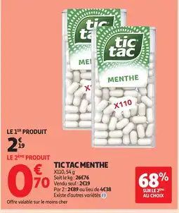 Auchan Supermarché TIC TAC Menthe offre