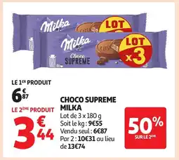 Auchan Supermarché MILKA Choco supreme offre